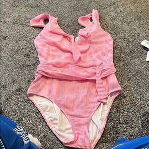 Lilly Pulitzer Pink Striped One-Piece Swimsuit